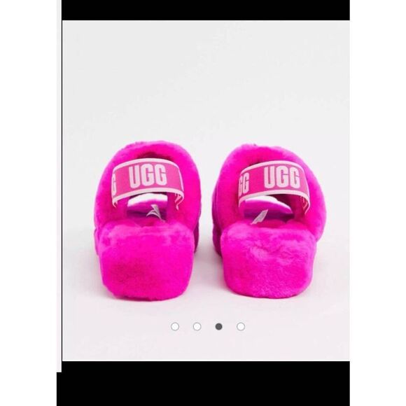 Infant girls 2 / 3 month ugg sherpa fluff yeah slingback slippers - Picture 2 of 8